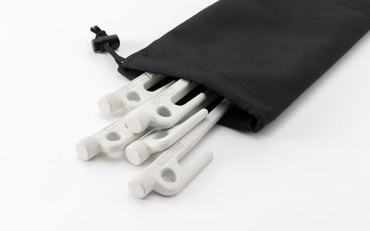 鍛造強化鋼營釘30白色10入組+束袋型收納袋